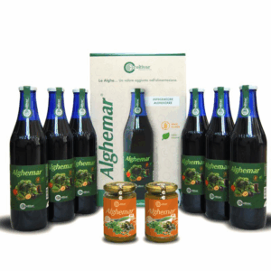 Kit ALGHEMAR frullato da bere con succo di mirtillo nero (confezione con Patè, 6 bottiglie + 2 vasetti)